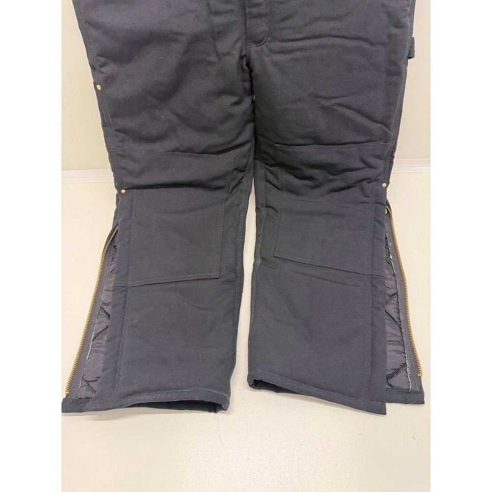 Carhartt 36 x 30 Black Bib Overalls Arctic Quilt Lined R03 USA Made Insulated - Picture 2 of 8
